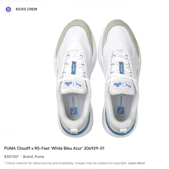 🆕 PUMA Cloud9 x RS-Fast 'White Blue Men’s Sneaker 👟 - Picture 12 of 12